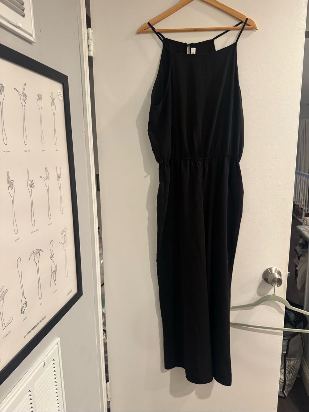 Aliceblue Black Halter Neck Sleeveless Maxi Jumpsuit – Large | elegant